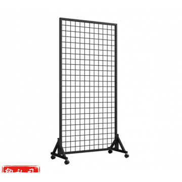 铁艺网格片落地移动立式铁丝挂钩展示架 落地黑色宽100cm*高170cm JC.2105