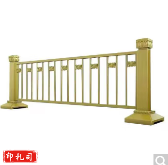 黄金道路护栏金黄色莲花帽马路隔离防撞栏杆户外城市小区公路交通围栏栅栏 80cm高