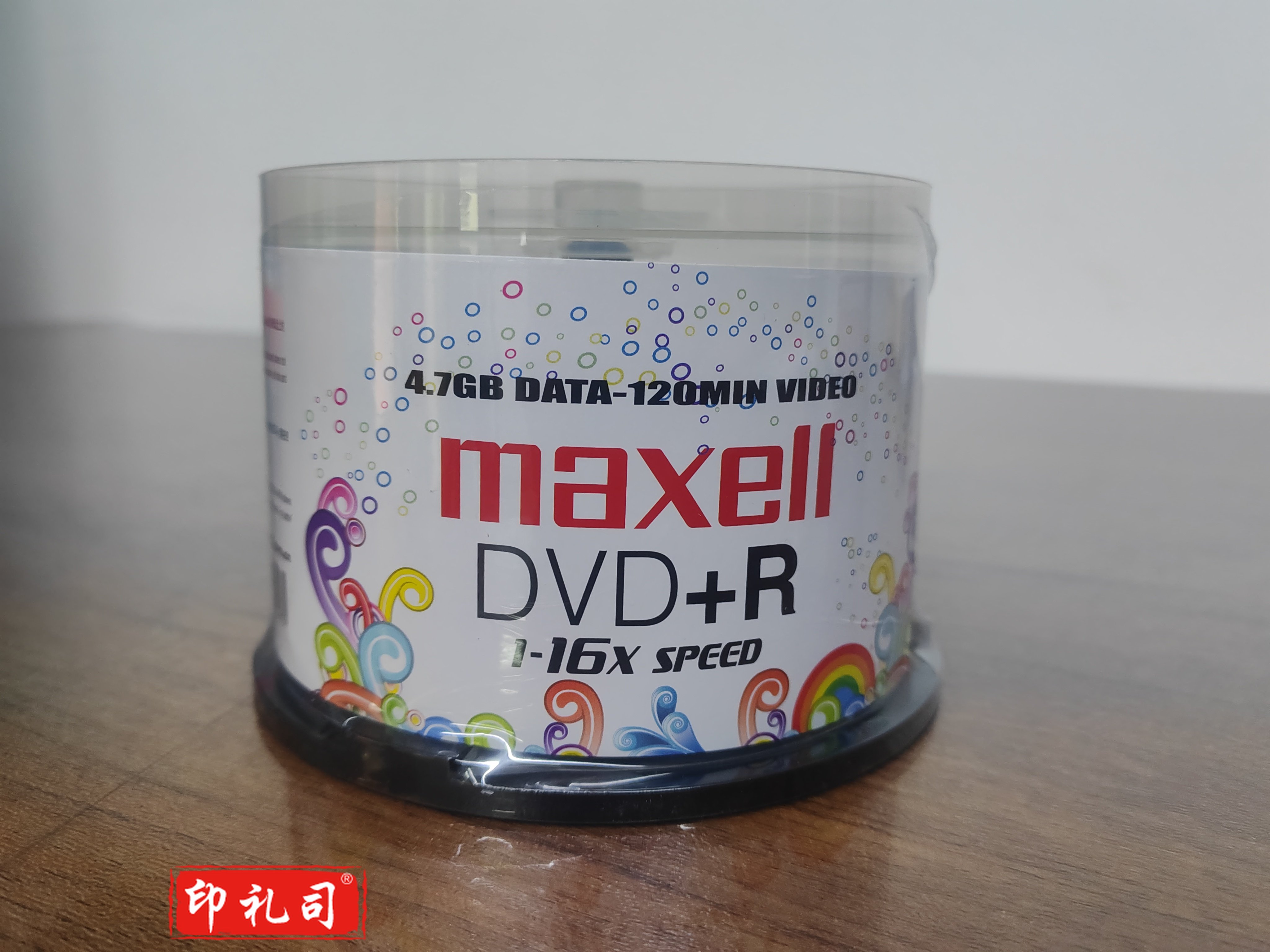 麦克赛尔（maxell）DVD-R光盘 刻录光盘 光碟 空白光盘 16速4.7G台产 商务金盘桶装50片 单位：筒