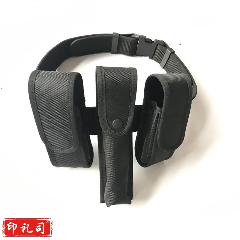 安保多功能三件套装备器材执勤战术尼龙腰带 黑色三件套