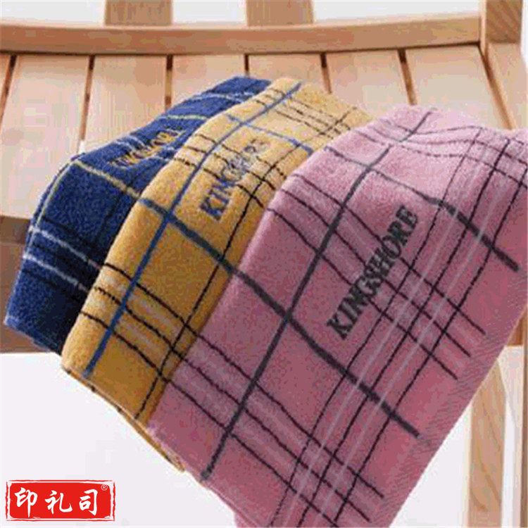 金号纯棉格子方巾3649H 深色提锻小毛巾 家用小方巾吸水耐用