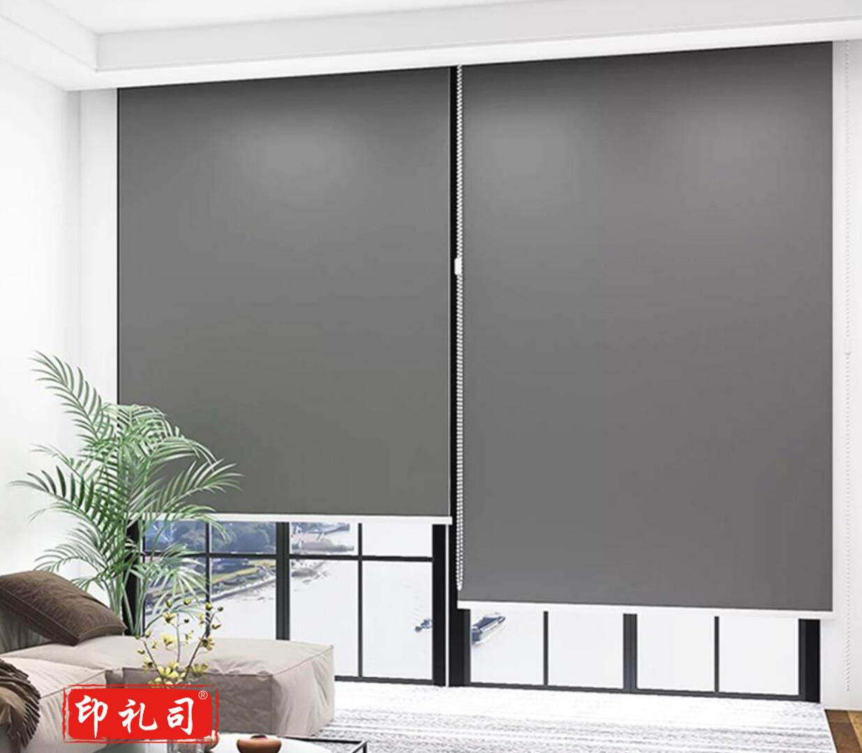 定制卷帘 窗帘 全遮光隔热防晒办公室阳台卧室加厚防水遮阳升降帘 慕唐