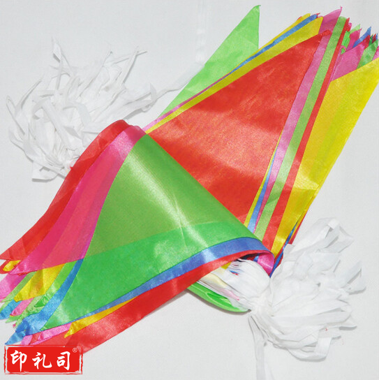 五色三角串旗彩旗  14*24cm  约150面  80米