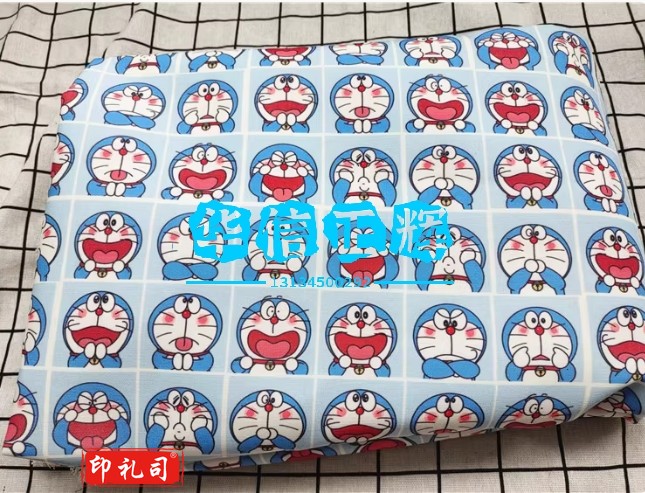 卡通布料细帆布印花手工diy面料/沙/发套布料包包宿舍桌布可爱猫脸 3米以上每1米价。3件起拍