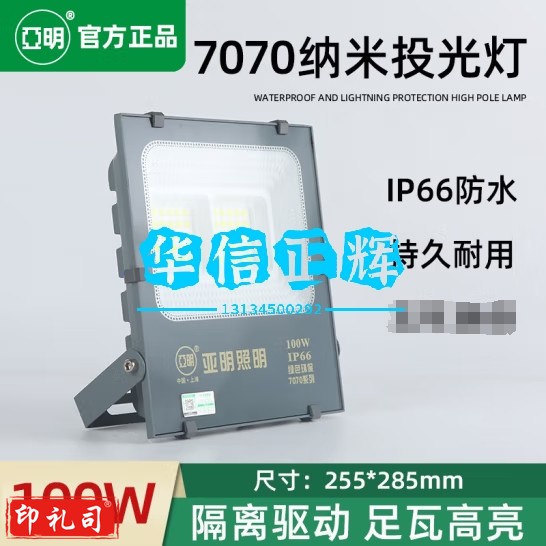 亚光照明 户外LED投光照明灯 100W 白光 7070系列