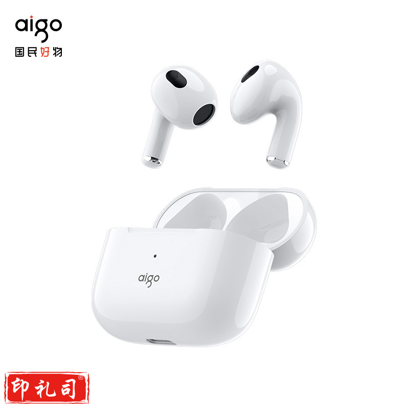爱国者(aigo)T60真无线半入耳式蓝牙耳机降噪 蓝牙5.1 超长续航跑步运动耳机迷你触控