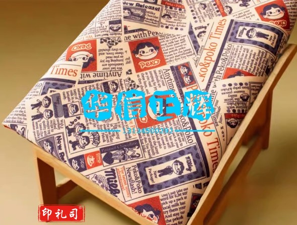 卡通布料细帆布印花手工diy面料/沙/发/套布料包包宿舍桌布复古报纸  3米以上每1米价。3件起拍