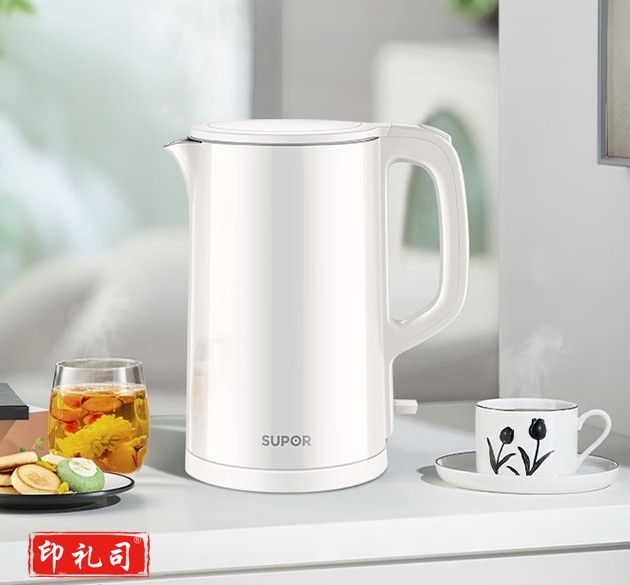 苏泊尔 SW-15J629 电水壶 烧水壶 双层防烫 热水壶 1.5L大容量 全钢无缝内胆 电热水壶 开水壶 （个）
