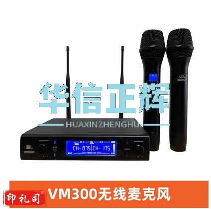 JBL VM300无线麦克风会议主持手持专业话筒无线话筒1拖2(一主机两话筒)
