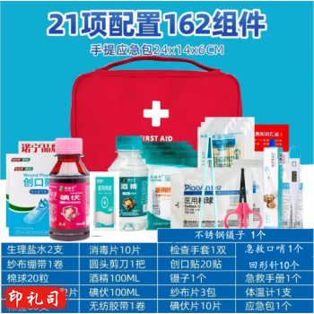 家庭小学校幼儿园单位人防包便携应急户外车载医疗包 户外车载【防震抗摔手提包】含21件套