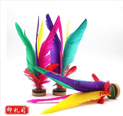 优质比赛标准专用彩色大鹅毛牛津底大花毽健身耐踢毽子