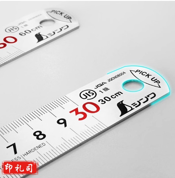 日本亲和企鹅牌高精度JIS工业级不锈钢直尺蚀刻钢板尺翘头13134  30CM