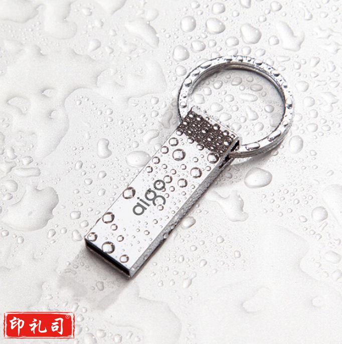 爱国者(aigo)32GB优盘U盘 USB2.0 U盘 U210 金属U盘 车载U盘 银色 一体封装 带便携挂环U盘