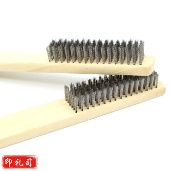 巨联(JULIAN) 钢丝刷铁刷子 硬毛刷 除漆除锈刷子抛光钢丝板刷 木柄钢丝刷单个 6*15