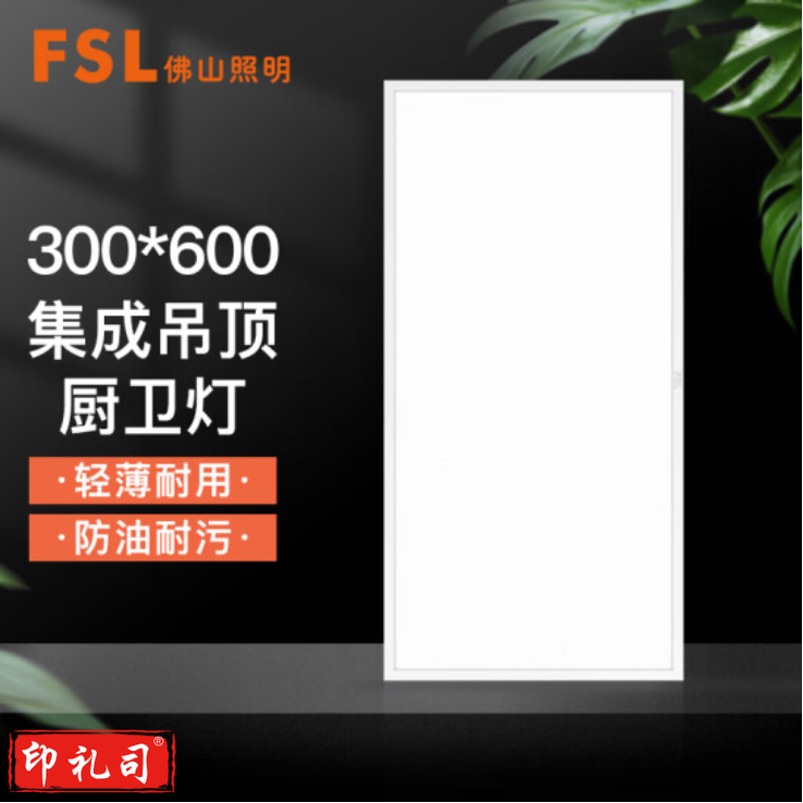 佛山照明 平板灯 300*600mm 白光24W 集成吊顶灯 厨卫灯 吸顶灯