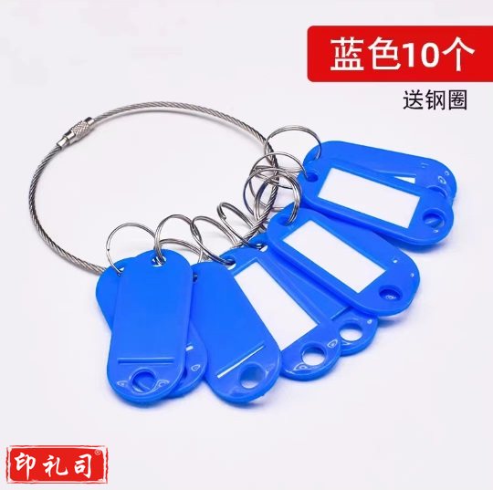 钥匙串  可标记钥匙牌   1卡圈+10 个标记牌  货号：JC
