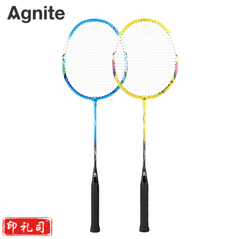 安格耐特F2103羽毛球拍(蓝+黄)(2支/副)(带三球)