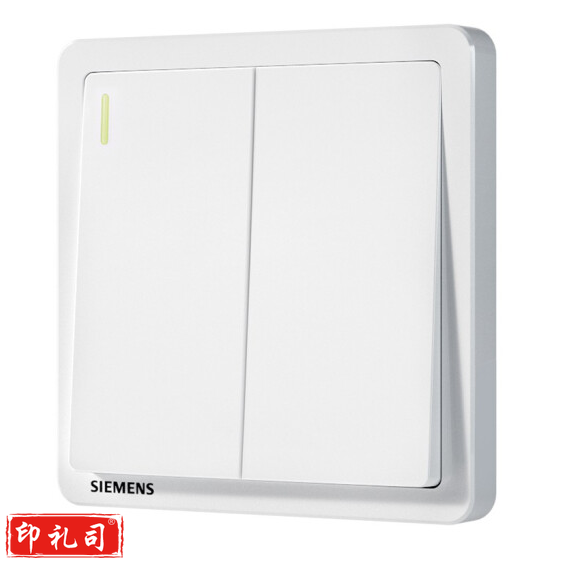 西门子(SIEMENS)开关插座 二开单控带荧光开关面板致典 雅白色