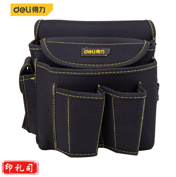 得力 工具腰包22x14x20cm涤纶电工包工具袋维修安装工具挂包DL-P4