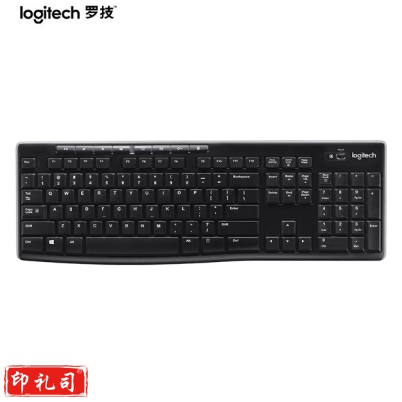 罗技 K270无线键盘办公键盘USB适配器连接 全尺寸108键  黑色