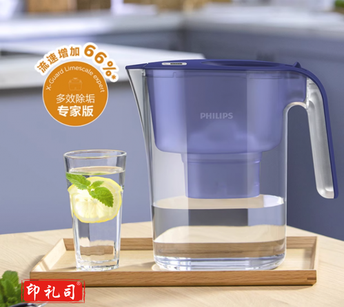 飞利浦(PHILIPS)净水壶滤水壶过滤水壶净水器滤水器过滤器滤芯AWP2814蓝色4.2L四芯装