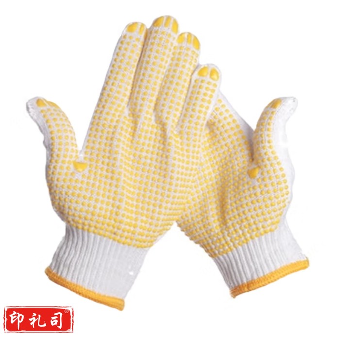 点胶手套 防滑手套掌心带胶粒白色棉线手套12付/包 单位；双