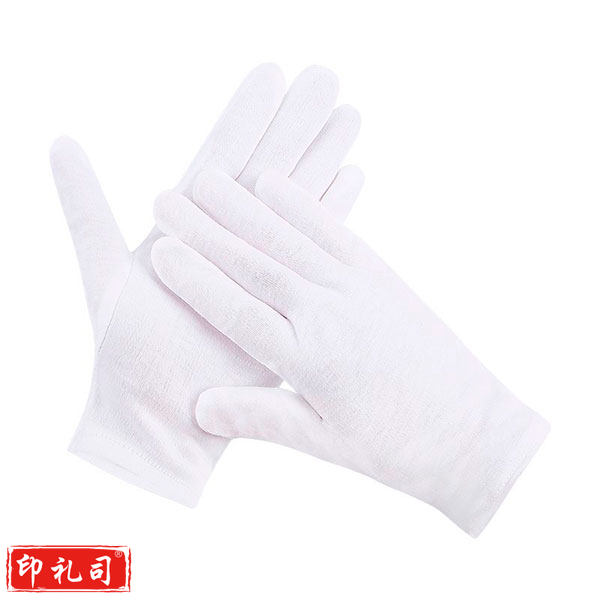 盛港（SHENGGANG） 礼仪手套 薄棉白色手套 珠宝文玩检阅接待表演通用手套 劳保白手套 12付