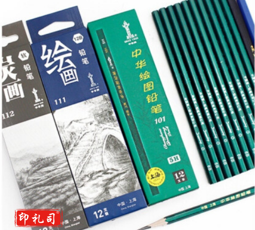 中华101素描铅笔 学生美术绘图画画考试铅笔HB2B4B6B8B10B单支莱菁栎 HB(单支)