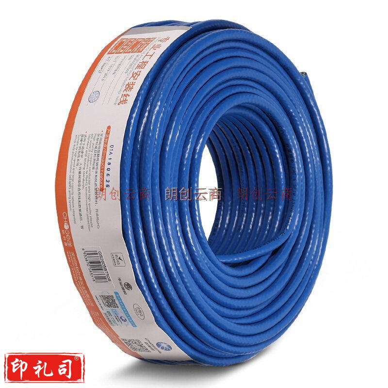 秋叶原（CHOSEAL）六类非屏蔽网线  蓝色 100米