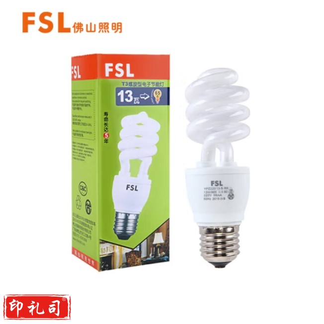 佛山照明 13W螺口节能灯 三基色荧光灯螺旋节能灯白光（6500K）
