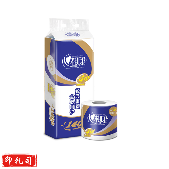 心相印 蓝色特柔卷纸 BT910 4层 140g*10卷 提装
