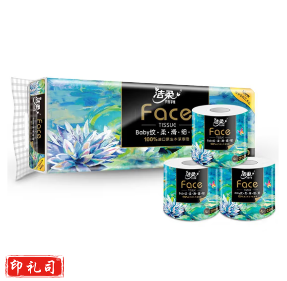 洁柔卷纸 油画Face 加厚4层180g卫生纸   12卷/提  货号：LJ