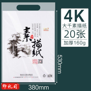 大千素描纸4K 4开白色素描纸（20张/袋）