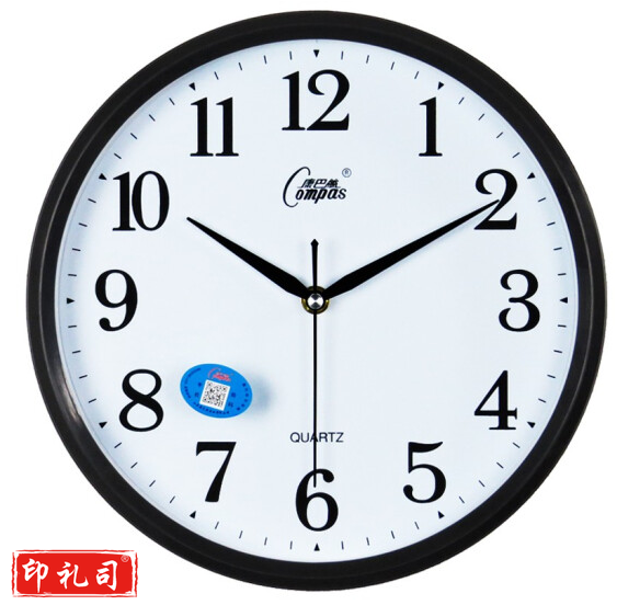 康巴丝 28厘米 挂钟 时钟挂表简约创意石英钟黑白