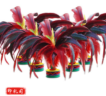 公鸡毛毽子 大号彩色羽毛牛筋底比赛毽球