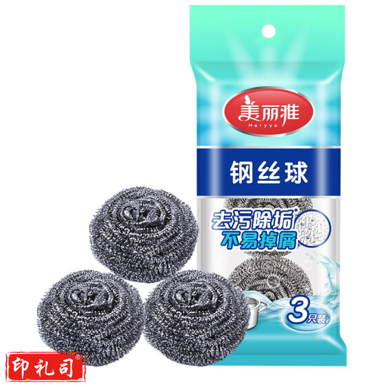 美丽雅 HC011816 钢丝球 钢丝刷清洁球 3个/包