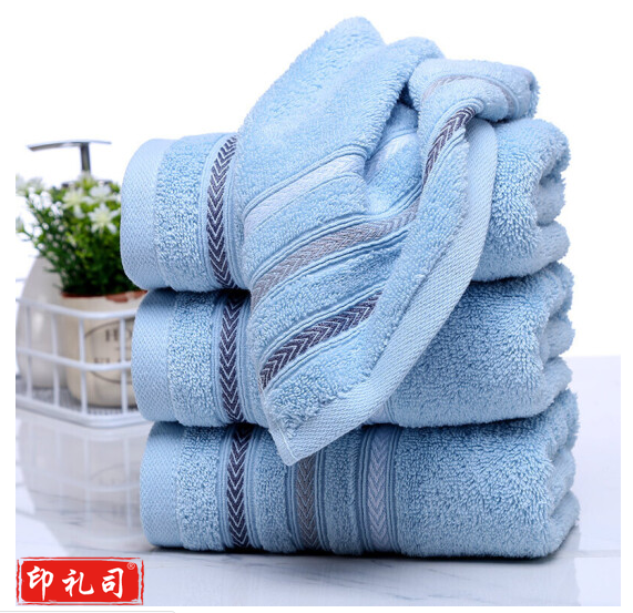 金号毛巾纯棉吸水洁面巾 洗脸毛巾 蓝色1条装 70*33cm 100g