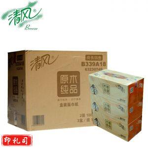  清风 原木纯品 抽纸 B339A18 180抽 3盒*12提  （新老包装随机发货）