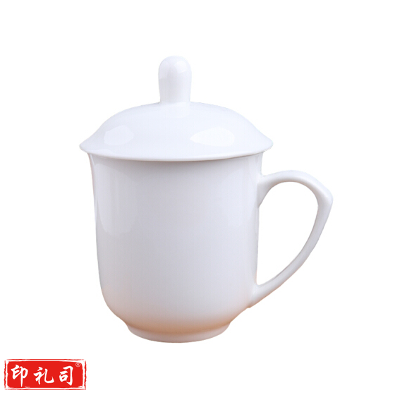 带盖纯白陶瓷茶杯   尺寸约85mm*95mm