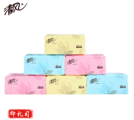 清风 130抽纸巾3层抽取式面巾纸6包/提178×136mm