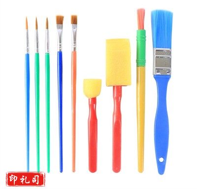 彩色画笔套装 儿童绘画涂鸦水彩画刷水粉丙烯油画学生用画笔 9支套 货号：JC