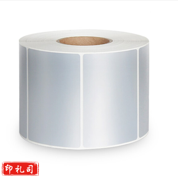 亚银标签纸 哑银不干胶条码打印纸 70*50*1000张 单排 货号：YC