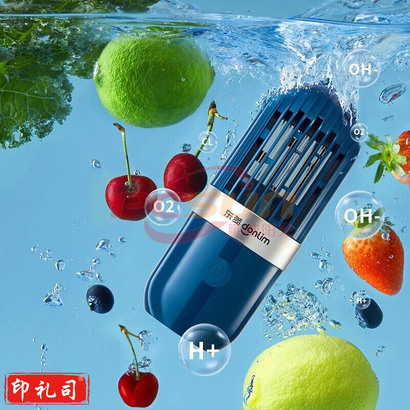 东菱 果蔬机 家用洗菜机无线便携蔬菜水果净化机器 DL-1212 静谧蓝 台