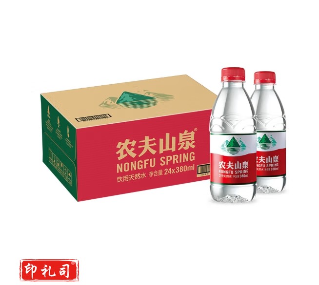 农夫山泉 饮用矿泉水380ml*24瓶 办公商务会议 塑膜纸箱随机发货
