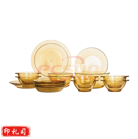 康宁PX-SY16A/HP晶耀系列玻璃餐具套装 2个大汤盘+4个小汤盘+6个带耳碗+1个大色拉碗+2个小色拉碗+1个大盘