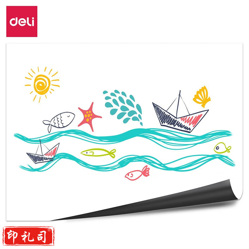 得力(deli)8716 60*90cm磁性软白板 可擦白板墙贴写字板画板