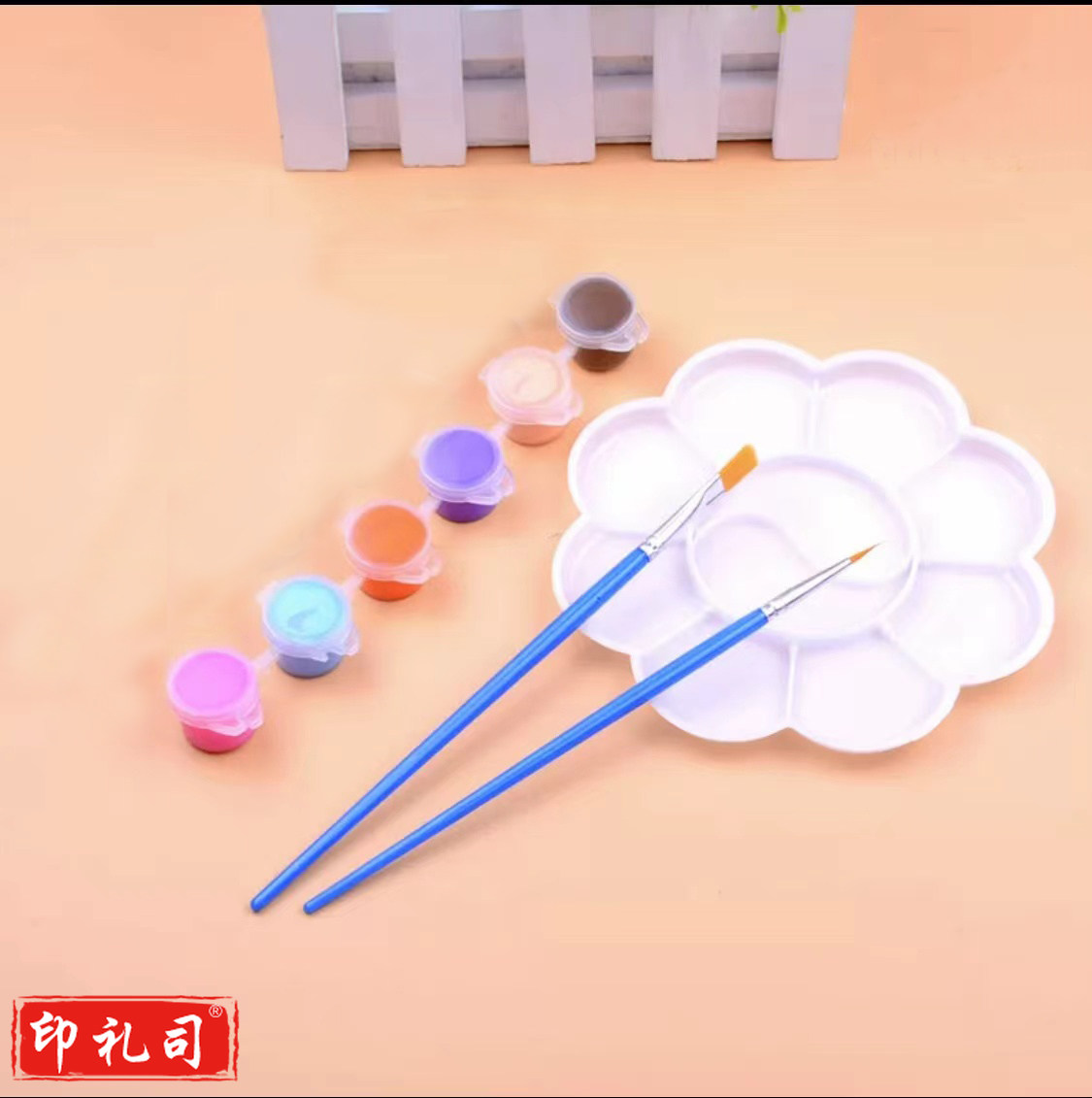 防水丙烯颜料套装6色连体儿童diy美术绘画涂鸦石膏颜料条