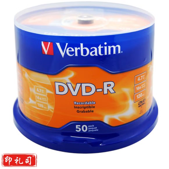 威宝 DVD-R 光盘/刻录盘 16速4.7GB 桶装50片 空白光盘