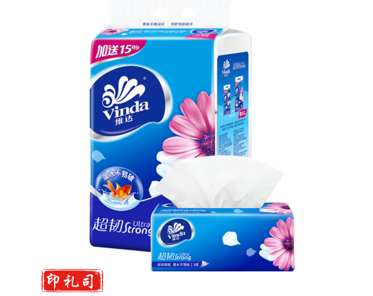 维达(Vinda) 抽纸纸巾 超韧3层150抽*3包软抽
