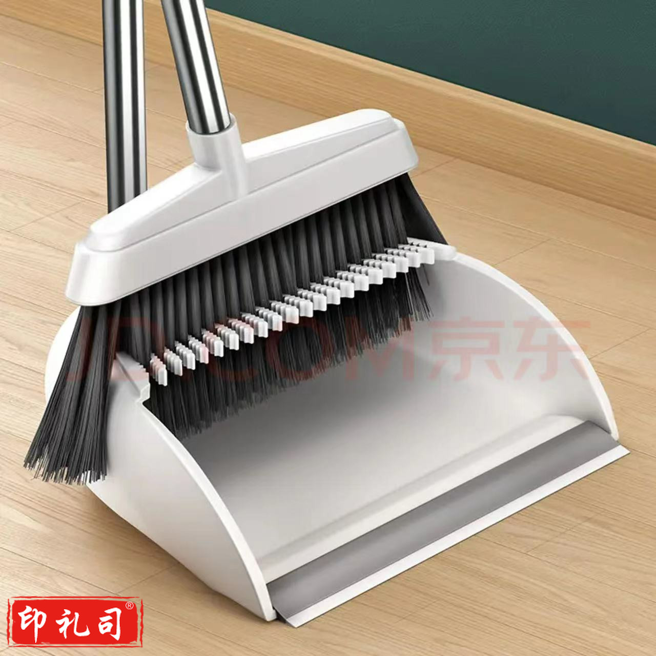 笤帚扫把套装家用【全面长刮尺】尊贵灰(两件套) 办公扫把簸箕组合套装